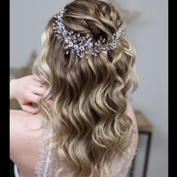 Accessories - Crystal Hair Piece Wedding Vine Silver Rhinestone